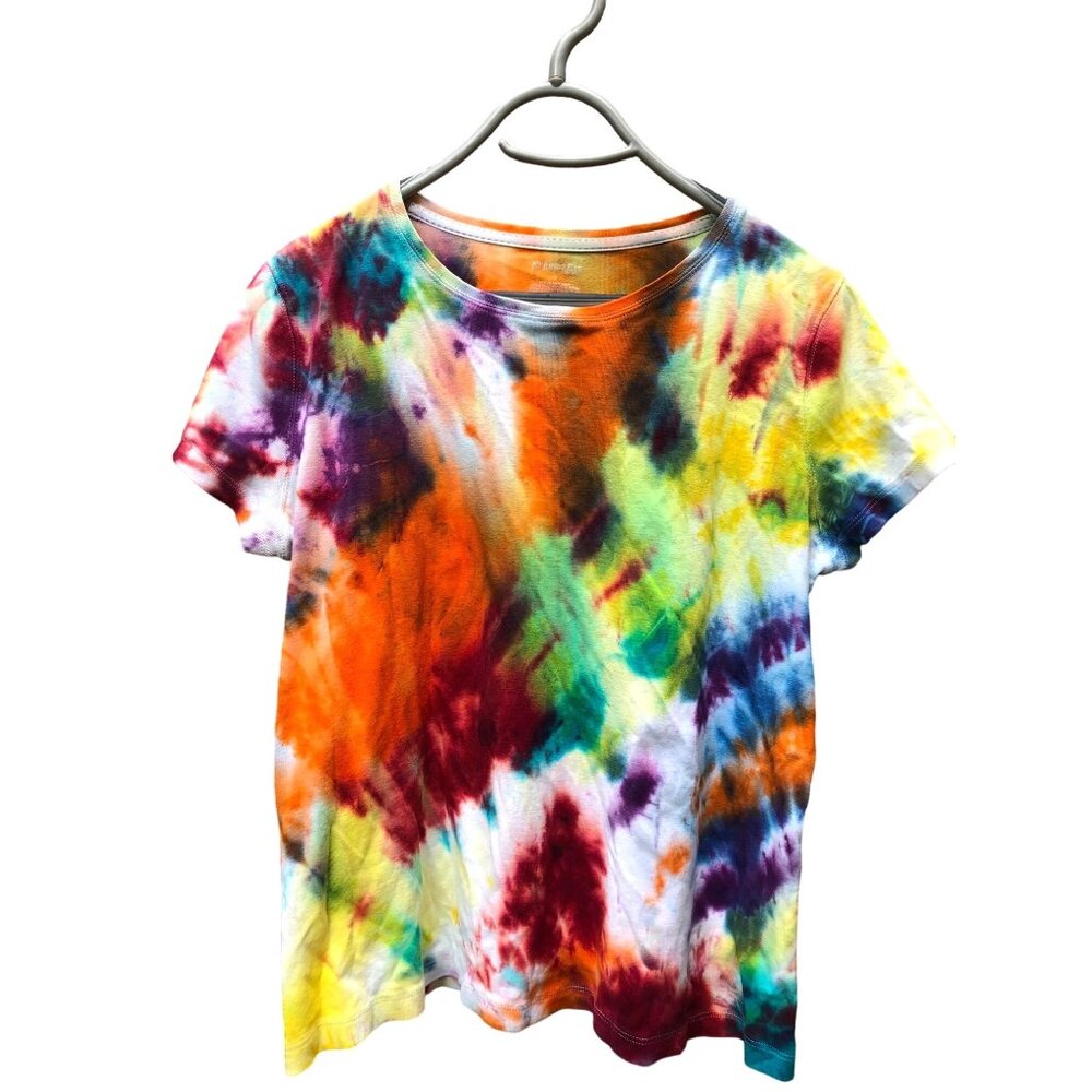 Altered Tie Dyed Womens St Johns Bay Tee Shirt Size Large Multicolor